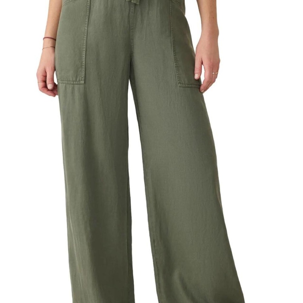 Faherty Topanga Drape Drawstring Pants Washed Black WBS2522-WBK Large NWT